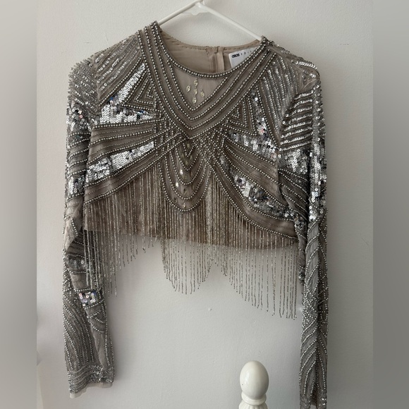 Tops - ASOS EDITION placement sequin and fringe top co-ord